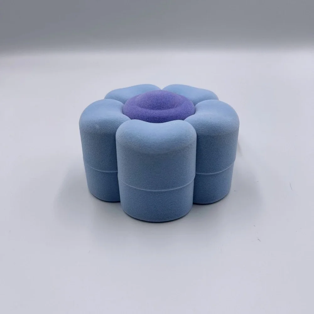 Target Blue Velvet Flower Jewelry Box Travel Case Y2K Floral Purple Center NWT